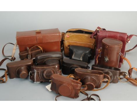 Leica Camera and Other Cases, a good quantity of ever ready and other cases, brands include Leica, Minolta, Minox, Nikon, Pen