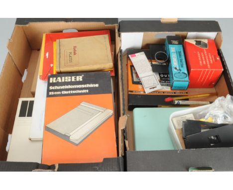 Darkroom Materials, including Johnsons of Hendon 12 x 10 and 10 x 8in Club Mounts, 3 packets of 12, Ilford Cibachrome-A 10 x 