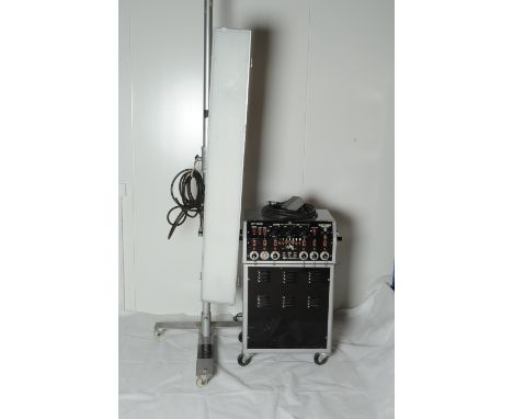 Strobe Equipment (David Cecil) Ltd,  S60 Linear Flash Head (Strip Light) on T-shaped metal stand for S60, with castors, with 