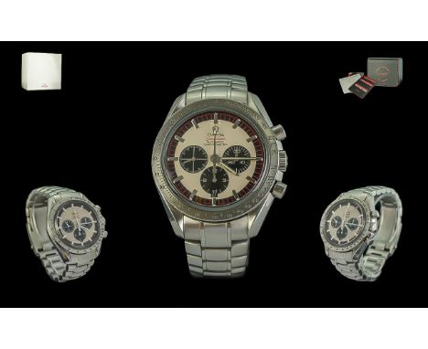 Omega Michael Schumacher Speedmaster Limited Edition &amp; Numbered Gents Automatic Chronometer Stainless Steel Wrist Watch. 