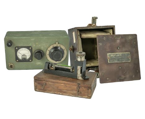 Collection of RAF Instruments, including a Spirit Level, a gauge etc.