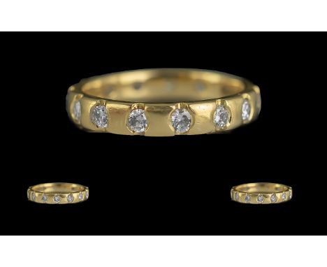 Ladies 18ct Gold Diamond Set Full Eternity Ring, Not Marked but Tests 750 - 18ct.  The Well Matched Diamonds of Excellent Col