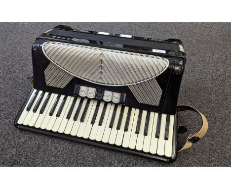 Hohner Verdi III Piano Accordion with leather shoulder straps, in  good condition.