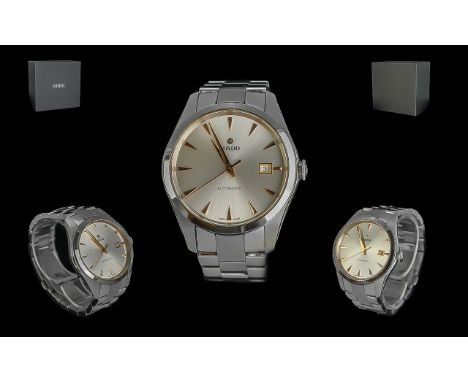 Rado Automatic Gents Steel Cased Bracelet Wristwatch, 25 jewels.  Ref. 658.0115.  Serial No. 14456859.  Features Just Date di