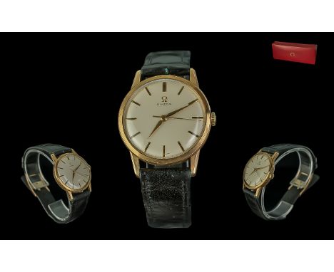 Omega - Gents Gold on Steel Manual Wind Automatic Wrist Watch, With Original Signed Omega Black Calf Leather Watch Strap. Sig