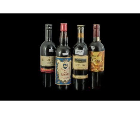 Drinker's Interest - Four Bottles of Red Wine, comprising Seven Hills Italian Vino Da Tavola, Muscat aus Patras Cavino, Mirna