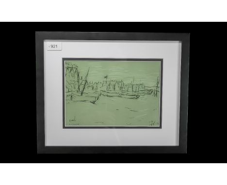 Laurence Stephen Lowry (1887-1976), ''DEAL BEACH SKETCH'' lithograph, Fine Art Trade Guild blind stamp, published by Venture 