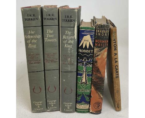 J R R TOLKIEN; The Lord of the Rings, three volumes, 1966, second edition, The Hobbit, 1966, sixteenth impression, together w
