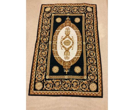 A Kashmiri hand stitched wool chain, tapestry style wall hanging, 184 x 121cm.