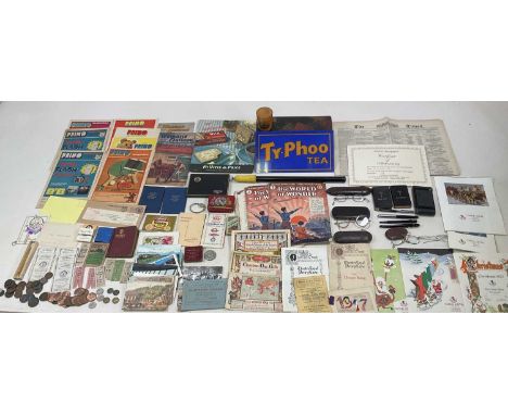 A quantity of collectors' items comprising coins, four pairs of spectacles, items for the 1953 Queen Elizabeth II Coronation 