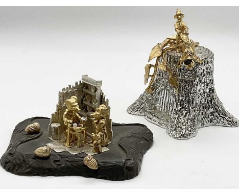 CHRISTOPHER NIGEL LAWRENCE; a limited edition hallmarked silver and gilt surprise ornament, no 53/250, a textured tree house 