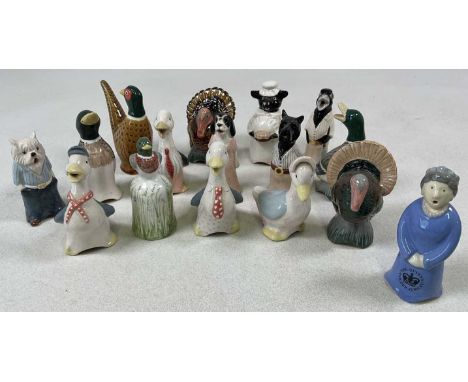 † STUART BASS FOR EXMOOR POTTERY; a collection of novelty ceramic pie funnels including one by R Bass for the Queen's Golden 