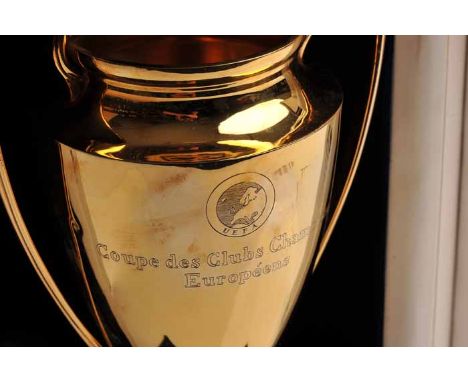 NINE CARAT GOLD REPLICA 'COUPE DES CLUBS CHAMPIONS EUROPEENS' 
a unique scale replica of the European Cup won by Celtic Footb