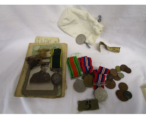 Collection of medals to include a Territorial Efficiency Medal, WWI & WW2The Efficiency medal reads "1449039 B D R J T HERBER