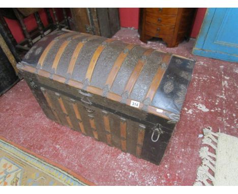Wooden banded dome top trunk A/F