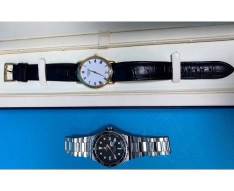 A Tissot PR516 Diver's watch, an Accurist sport chronometer watch, boxed; a Raymond Weil gold plated wristwatch, boxed 