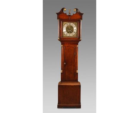 GEORGE LUPTON, ALTRINCHAMA George III Oak and mahogany crossbanded 30 hour LONGCASE CLOCK with quarter columns to the trunk a