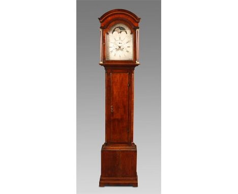 &nbsp;C. PITT, FROMEA good late 18th century Oak eight day LONGCASE CLOCK of small proportions with inlaid canted corners to 