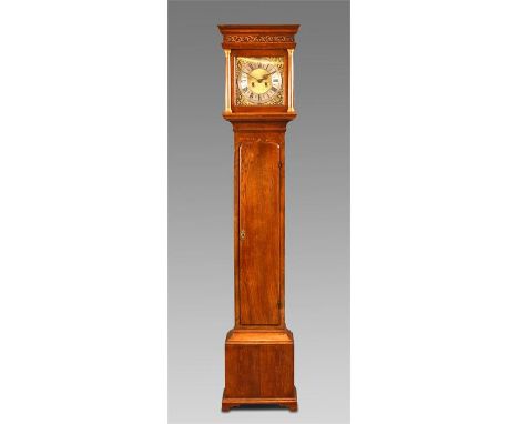 GEORGE LOMAX, BRECONA mid 18th century Oak mock eight day 30 hour LONGCASE CLOCK of slender proportions. The 10&rdquo; square