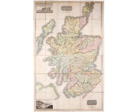 Atlas Company of Scotland - The Travelling map of Scotland Scale 12.5miles:1 inch, engraving, full contemporary colour with t