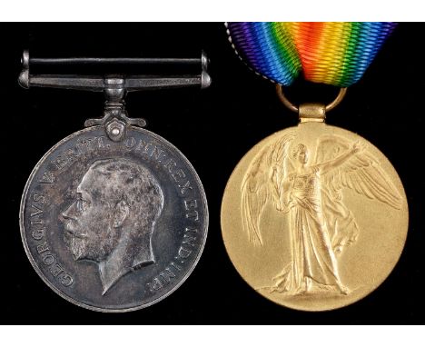 World War One pair,&nbsp;British War Medal and Victory Medal, 301920 Pte H Durose, R Scots  Private Henry Durose of 2nd Bn Ro