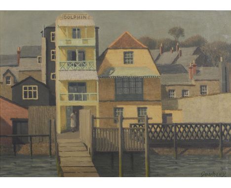 Alan Stenhouse Gourley ROI (1909-1991) - The Dolphin Steps, signed, oil on canvas, 42.5 x 58.5cm  Good condition; requires a 
