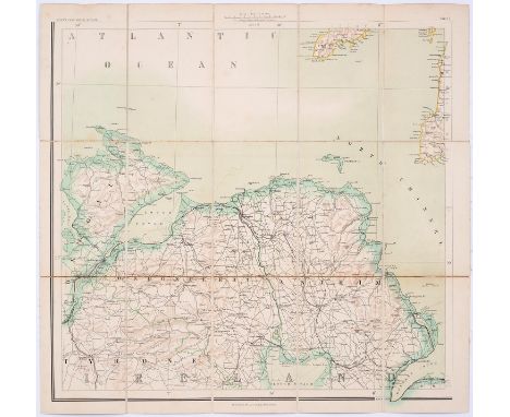 Blacks New large map of Scotland Scale 4inches:1mile, engraving on twelve sheets, in full contemporary colour, backed on line