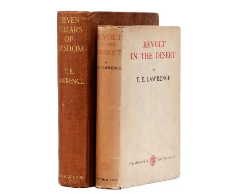 Lawrence (T E) - Revolt in the Desert, First Edition, half title, cloth dust jacket with short tears and slightly soiled, 8vo