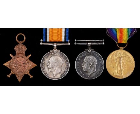 World War One pair,&nbsp;1914-15 Star and Victory Medal S4-145439 Pte R E Wilson ASC [2 Lieut R E Wilson on Victory] and Brit