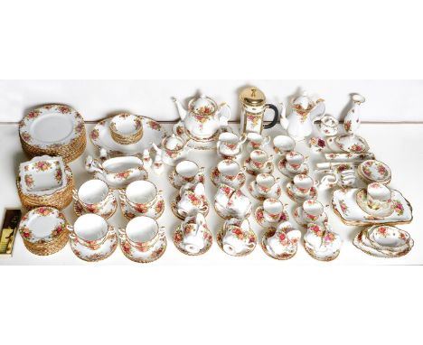 An extensive Royal Albert Old Country Roses pattern dinner service, printed mark  Good condition and first quality. Please no