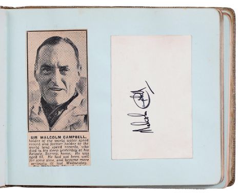 Autograph album. An unusual collection of signed pieces in aid of Carshalton Warship Week February 1942, including members of