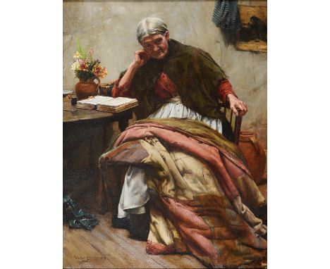 Walter Langley RI (1852-1922) - The Evening of Life, signed and dated '06, oil on canvas, 100 x 75cmProvenance: Ford, 1906 (£