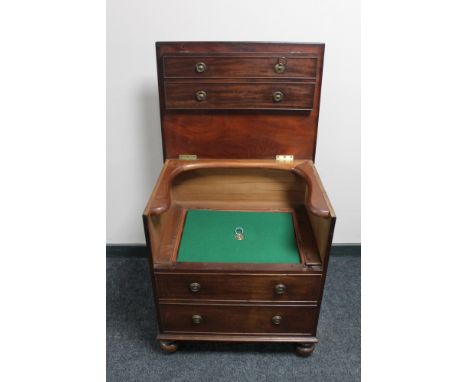 A Victorian mahogany commode chest 