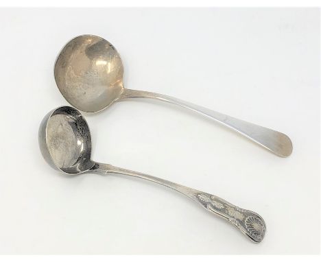A Georgian silver ladle and a Victorian example (2)