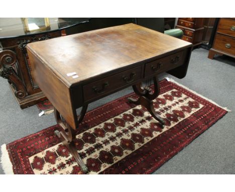 A Regency style mahogany sofa table, width 58 cm 