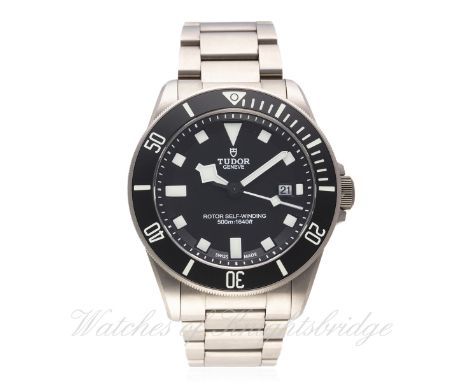 A GENTLEMAN'S TITANIUM ROLEX TUDOR PELAGOS DIVERS BRACELET WATCH DATED 2012, REF. 25500TN, WITH BOX, PAPERS &amp; ADDITIONAL 