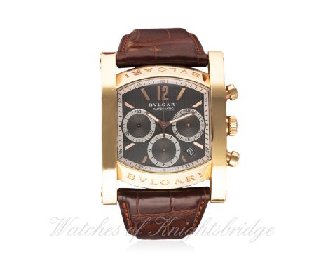 A GENTLEMAN'S 18K SOLID PINK GOLD BULGARI ASSIOMA CHRONOGRAPH WRIST WATCH CIRCA 2007, REF. AA P 48 G CH LIMITED EDITION OF 19