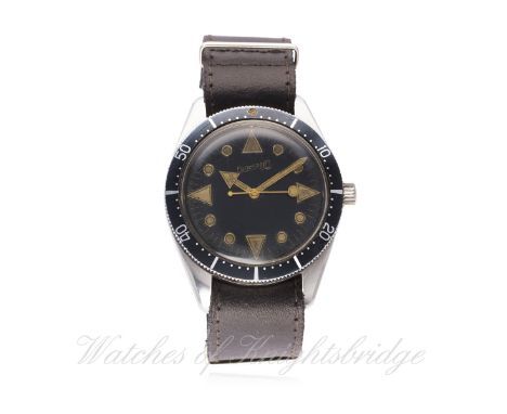 A RARE GENTLEMAN'S STAINLESS STEEL EBERHARD &amp; CO AUTOMATIC DIVERS WRIST WATCH CIRCA 1961, NUMBER 247 OF 300 PRODUCED, REF