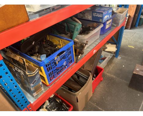 8 boxes + 1 toolbox of various tools, garage-ware, etc 