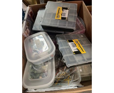 2 boxes of jewellery making equipment to include beads &amp; tools etc. 