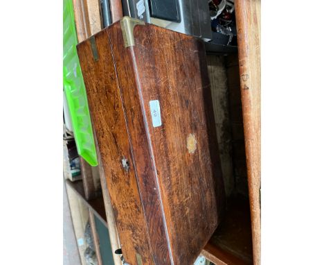 A vintage wood and brass box. 