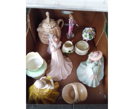 Box of various china, ceramics and ornaments to include Sylvac, Royal Worcester, etc. 