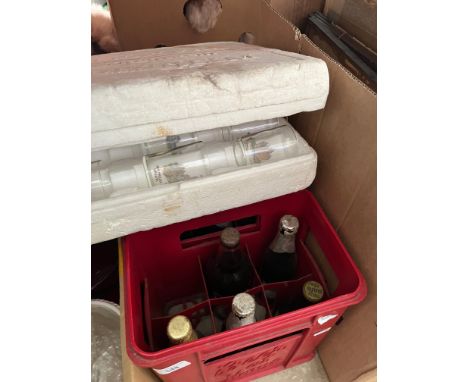 2 crates of vintage ale / beer and a boxed set with glasses. 