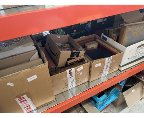 A collection of antique and vintage books together with a box of vintage comics. (5 boxes in total) 