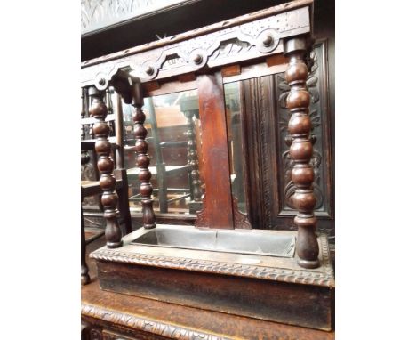 A Victorian carved oak stick and umbrella stand, height 67cm. Condition- some general wear lo include surface marks, there is