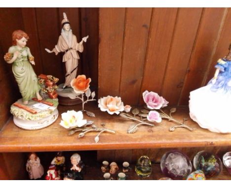 A Vittorio Tessaro Italian 1985 figurine ‘Costume Parisien’ together with Capodimonte items comprising a figurine and 4 ceram