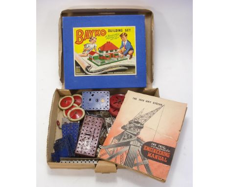 A Bayko Building set No 1 in original box with instructions:, (contents unchecked for completeness), together with a collecti