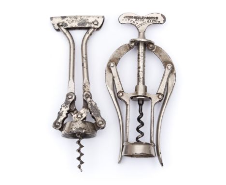 A double lever corkscrew by James Heely & Sons, no 6006:, together with a Goliath double lever corkscrew (2).