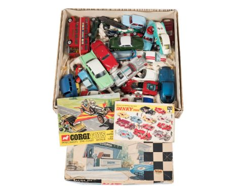 Corgi Dinky and others, a collection of assorted diecast vehicles,: including racing cars, saloon cars, double decker buses, 