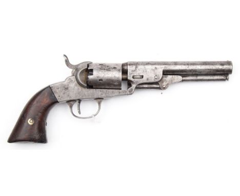 A .31 calibre Hopkins &amp; Allen percussion cap single action five shot revolver:, the plain 5 inch barrel stamped 'Hopkins 
